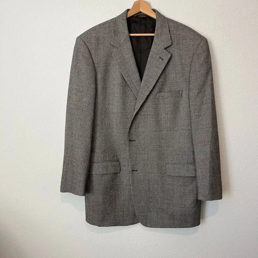 Brooks Brothers Vintage Y2k Plaid 2-Button Sports Coat Blazer Men's Size 46L